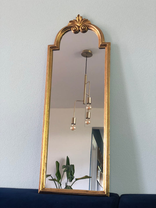 Deknudt Full Length Crested Giltwood Mirror 1970s