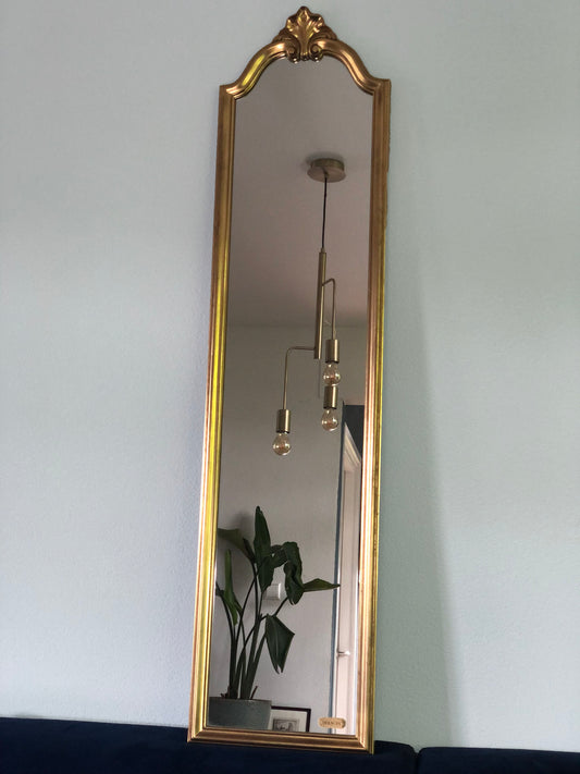 Deknudt Full Length Crested Giltwood Mirror 1970s