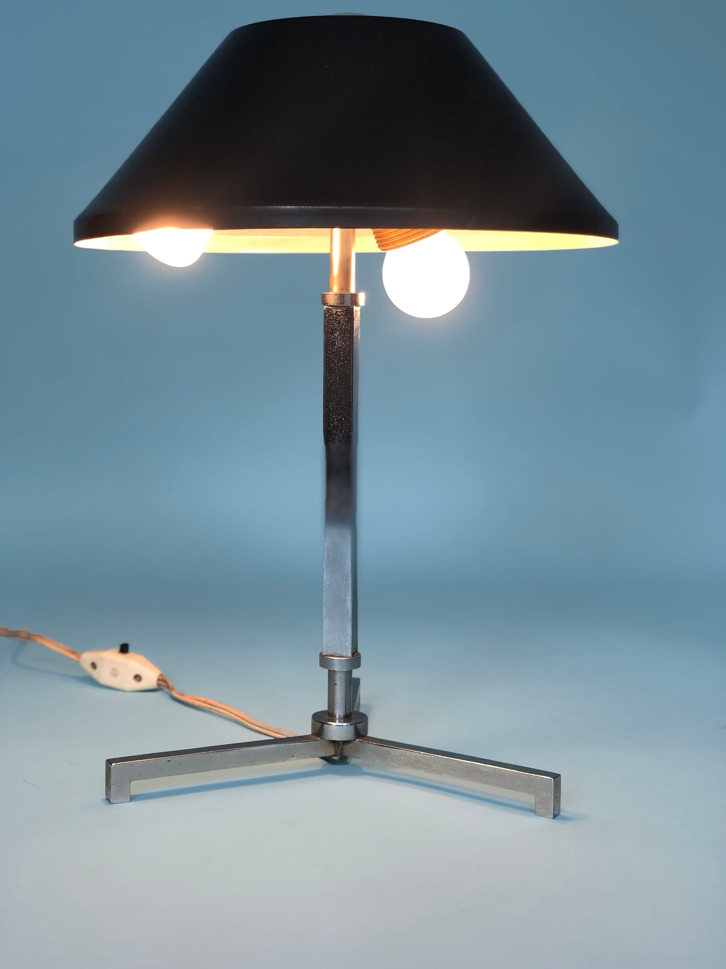 Chrome Table Lamp By Jo Hammerborg for Fog & Mørup Denmark 1960s
