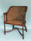 Edwardian Barley Twist Armchair With Cane 19th Century