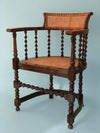 Edwardian Barley Twist Corner Chair With Cane 19th Century