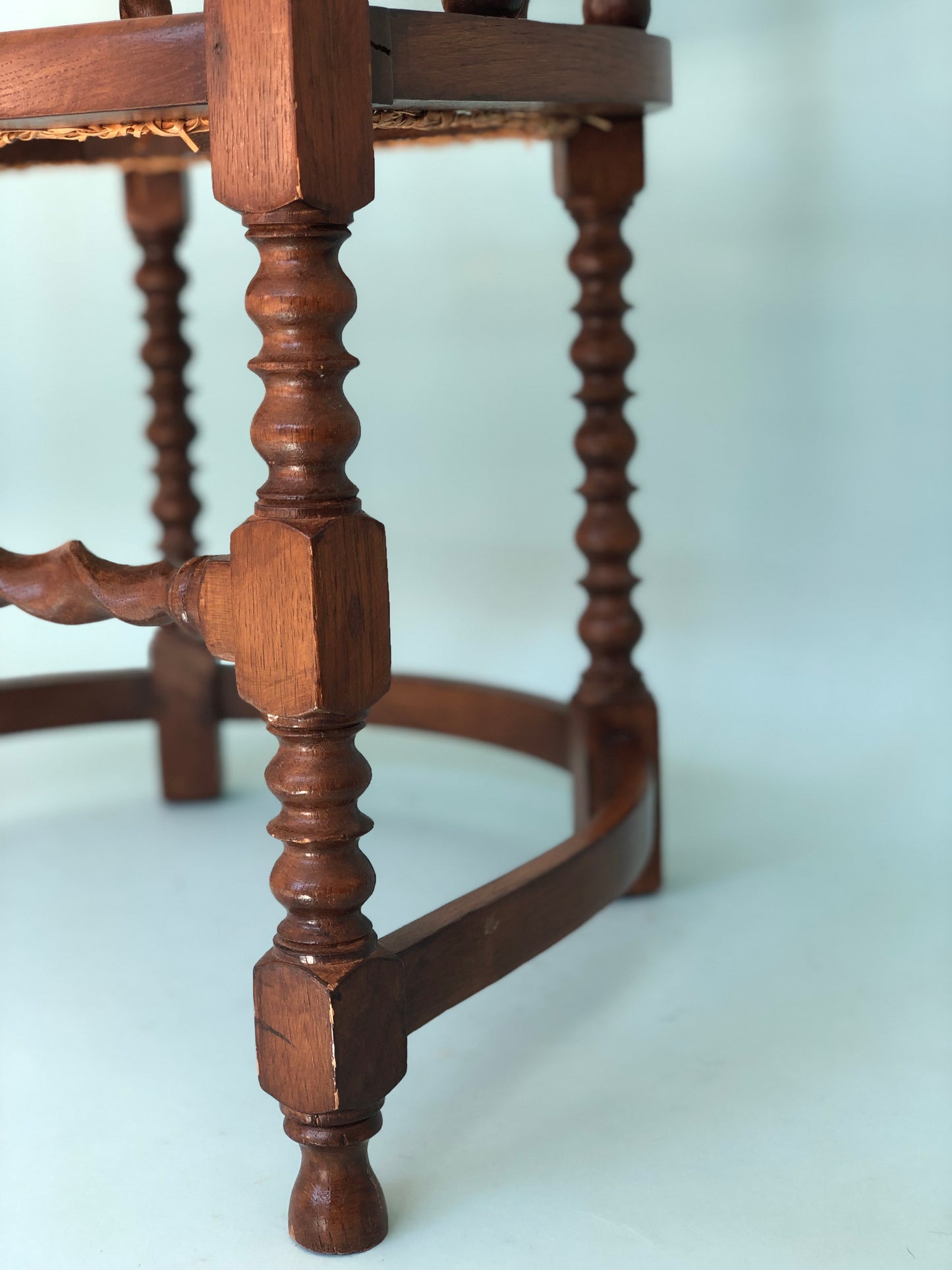 Edwardian Barley Twist Corner Chair With Cane 19th Century