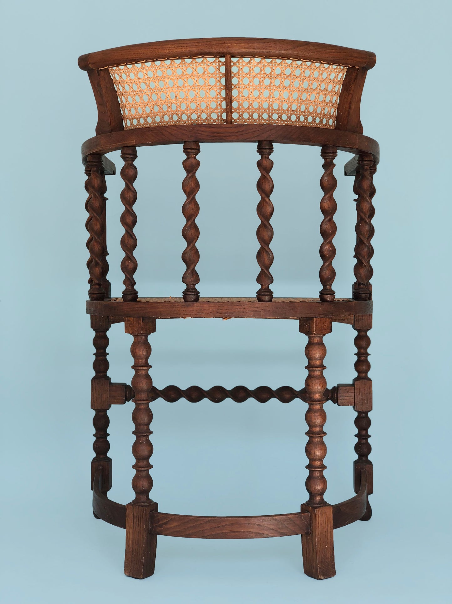 Edwardian Barley Twist Corner Chair With Cane 19th Century