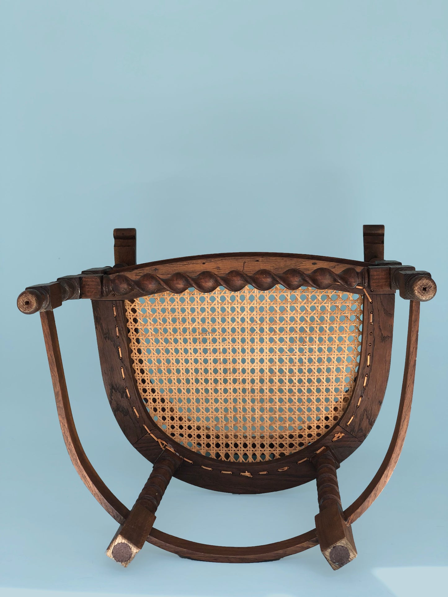 Edwardian Barley Twist Corner Chair With Cane 19th Century