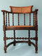 Edwardian Barley Twist Corner Chair With Cane 19th Century