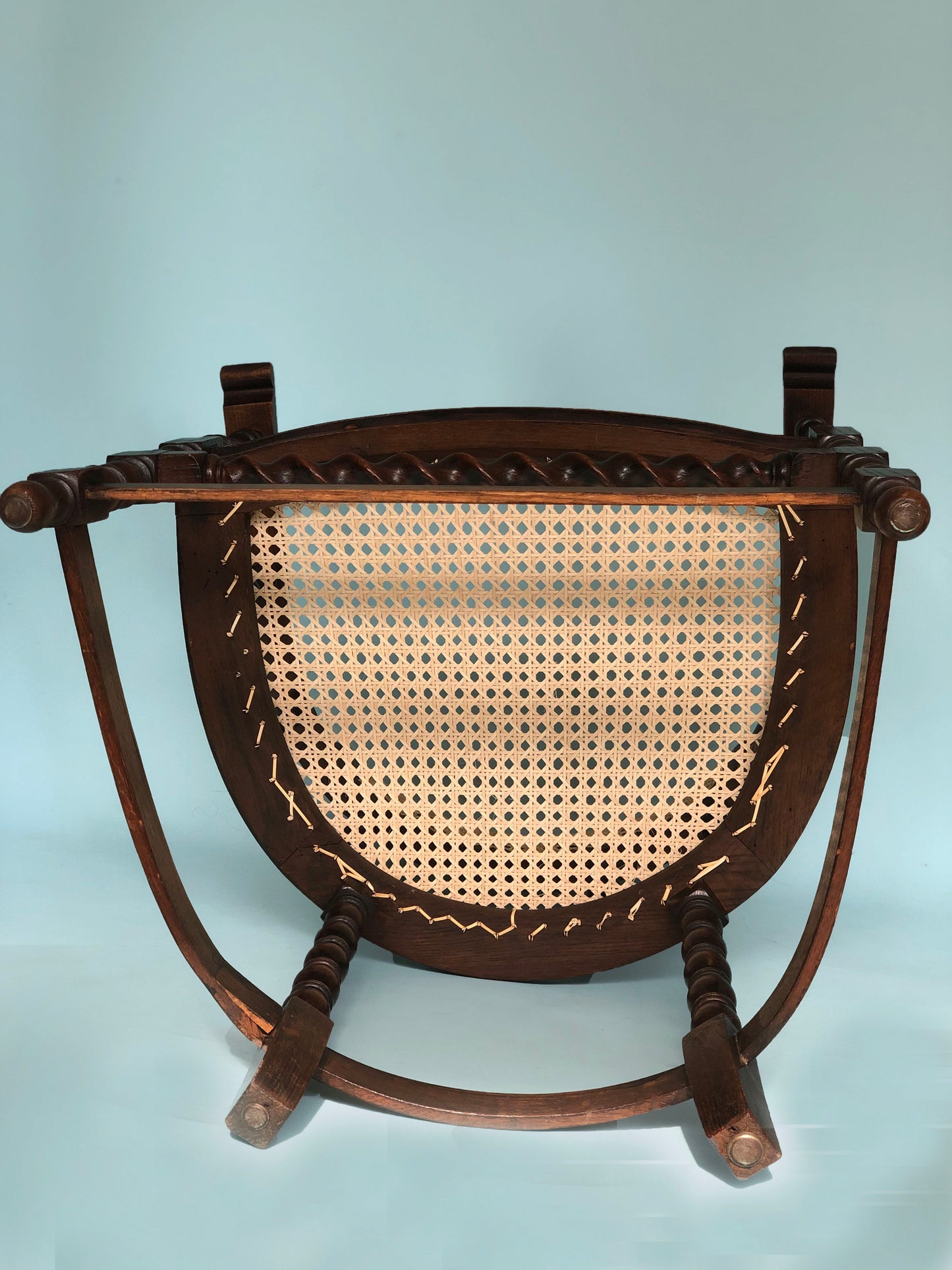 Edwardian Barley Twist Corner Chair With Cane Late 19th Century