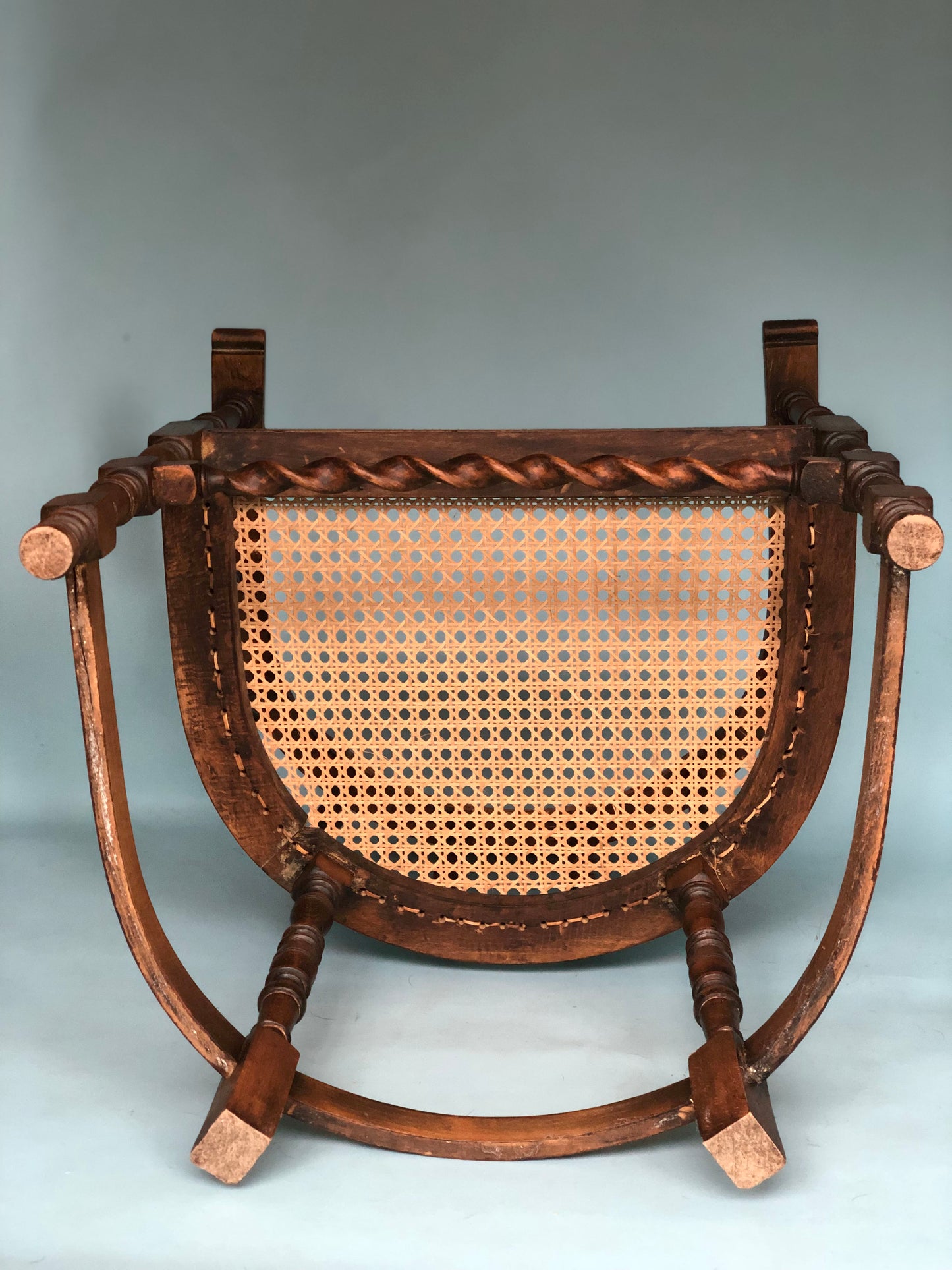 Edwardian Barley Twist Corner Chair With Cane Late 19th Century