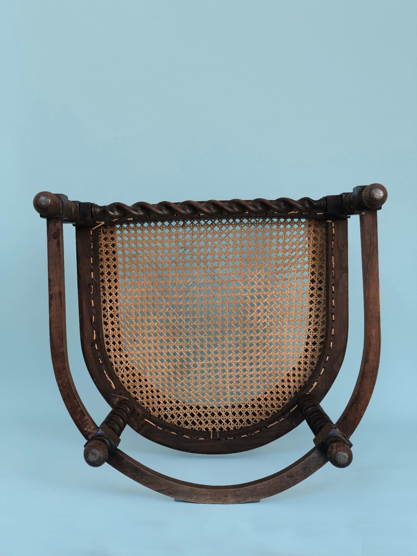 Edwardian Barley Twist Corner Chair With Cane Late 19th Century