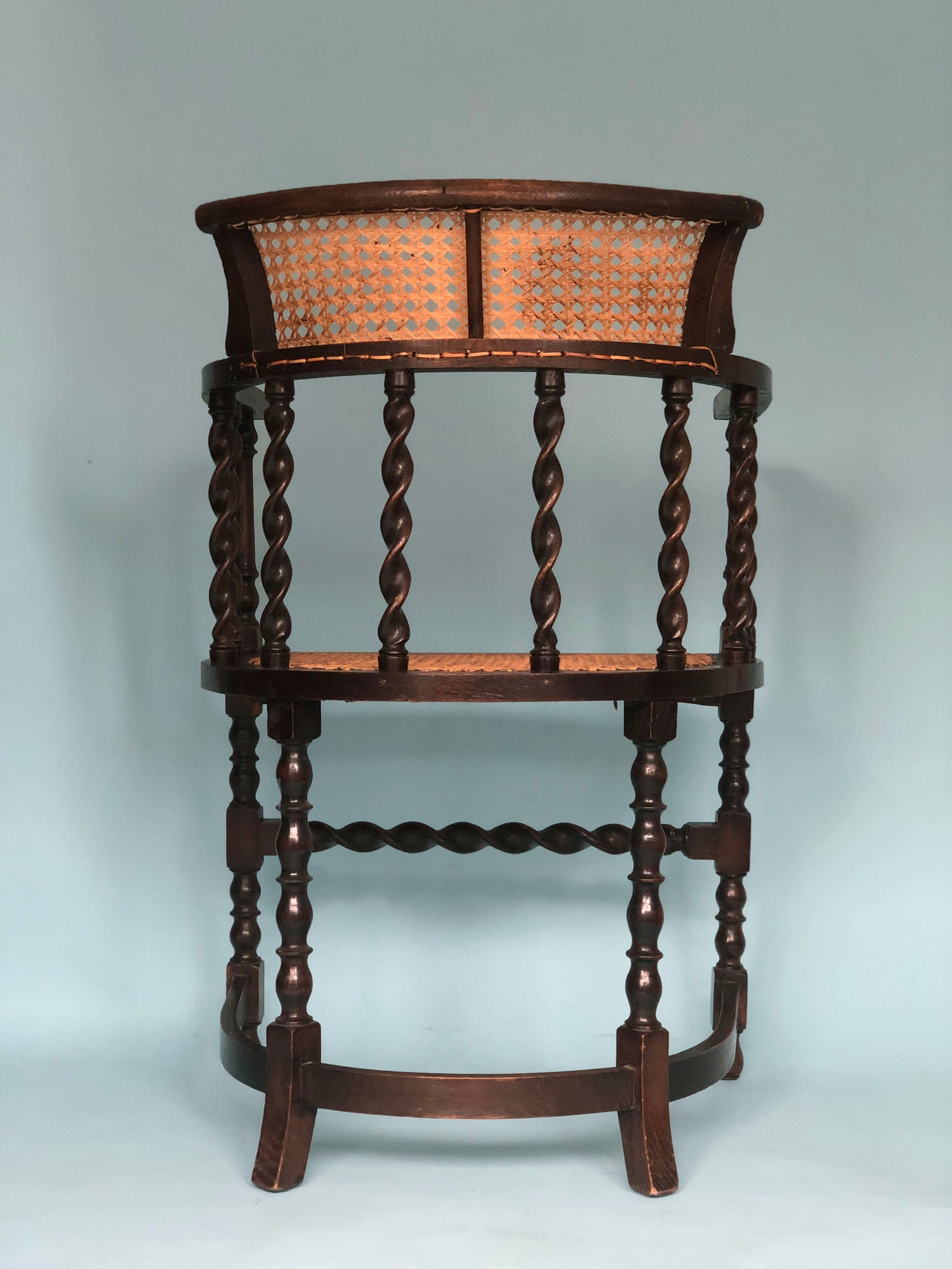 Edwardian Barley Twist Corner Chair With Cane Late 19th Century