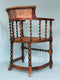 Edwardian Barley Twist Corner Chair With Cane Early 20th Century