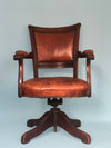 Edwardian Swivel Office Desk Chair Mahogany 1920s