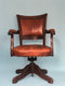 Edwardian Swivel Office Desk Chair Mahogany 1920s