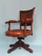 Edwardian Swivel Office Desk Chair Mahogany 1920s