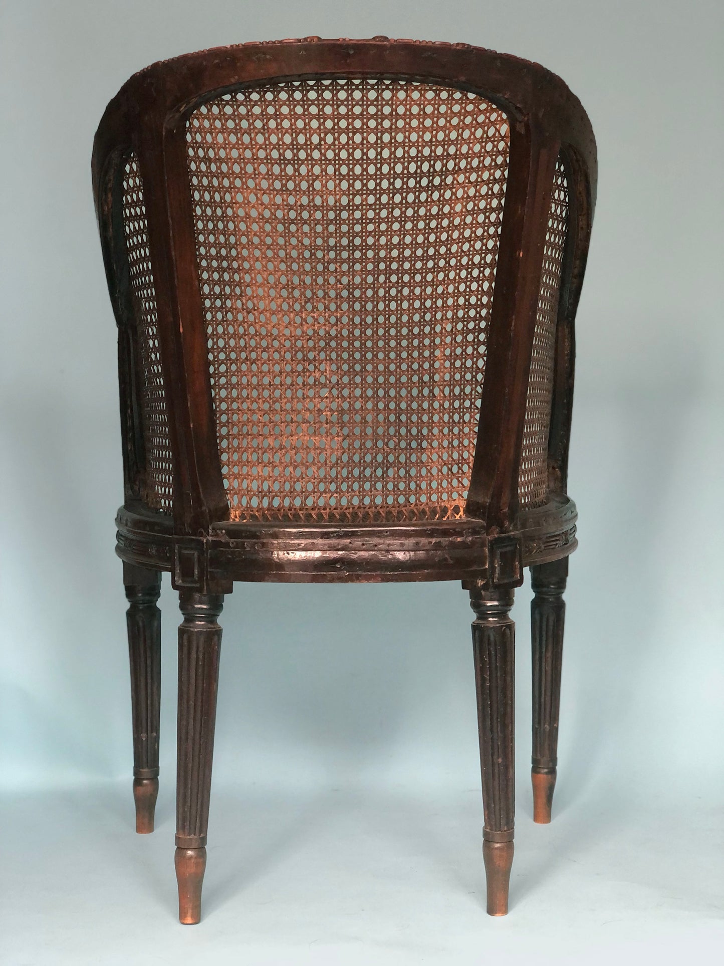 Edwardian Wood Armchair With Cane England 19th Century