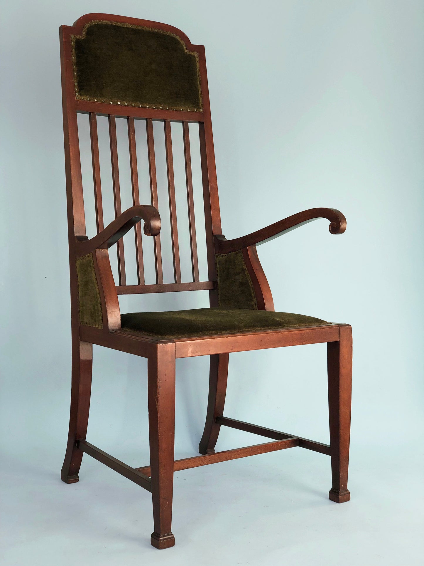 English Arts & Crafts High Back Armchair Mahogany Liberty & Co.1900