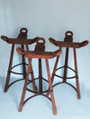 Industrial Brutalist Bar Stools Marbella 1970s Set of 3