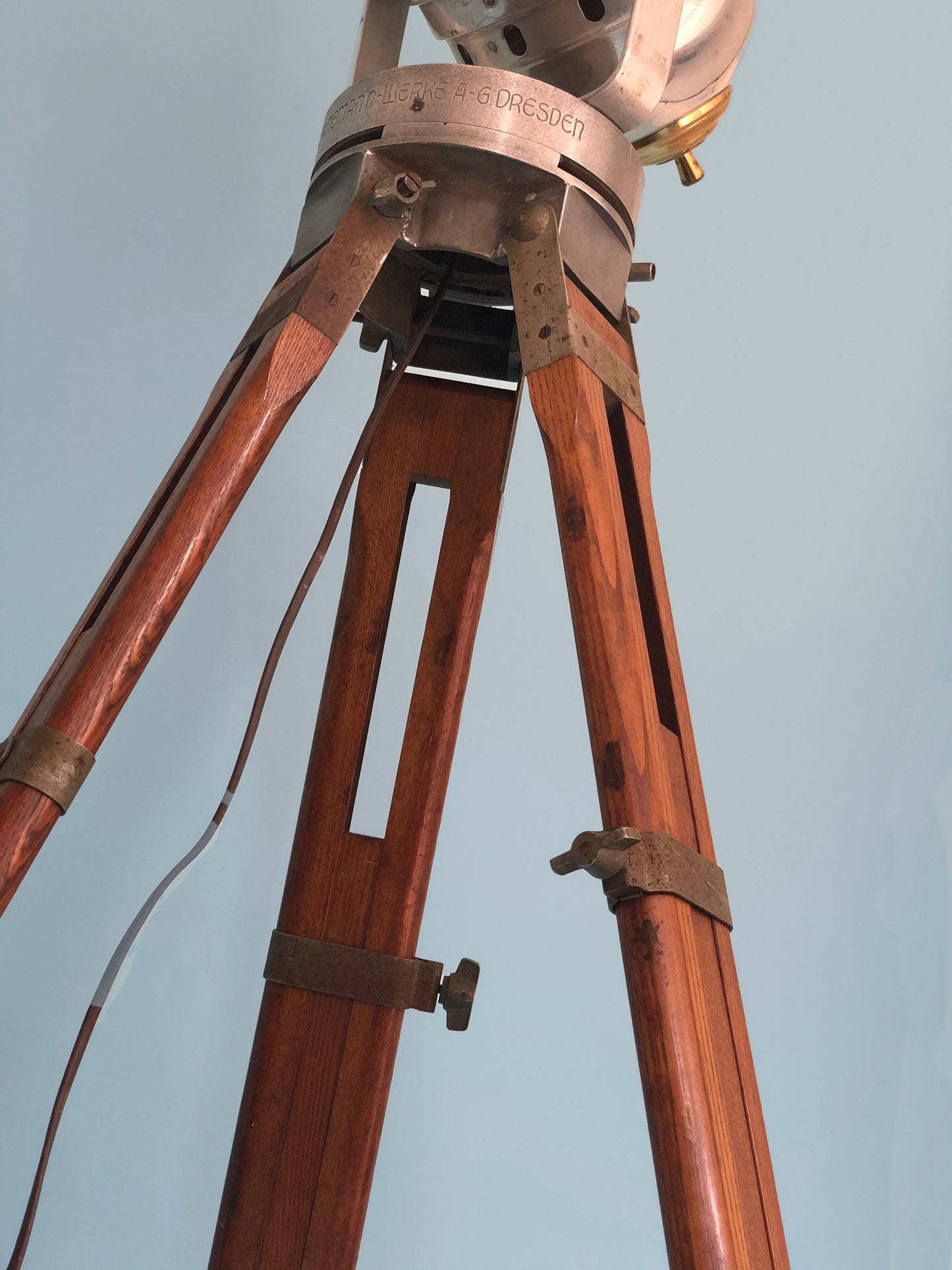 Industrial Theatre Floor Lamp On Tripod By Ernemann Werke 1930s