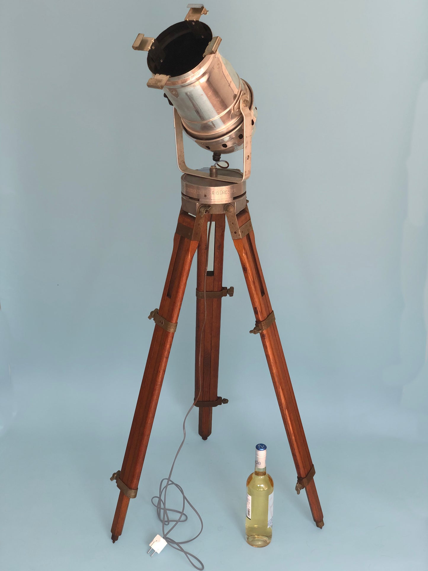 Industrial Theatre Floor Lamp On Tripod By Ernemann Werke 1930s