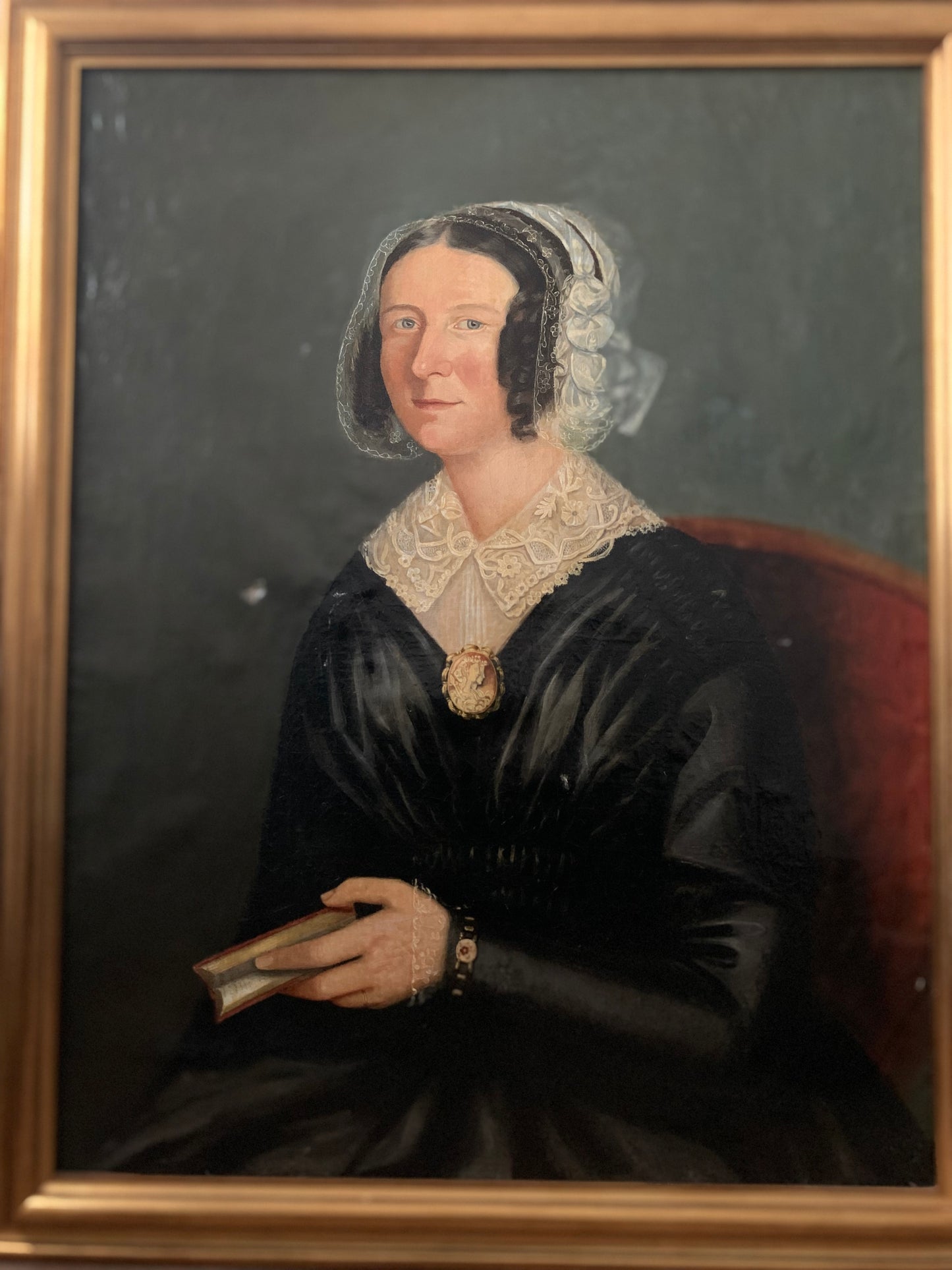 Large 19th century Dutch oil portrait painting