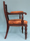 Mahogany Leather Empire Desk Chair 1900s USA