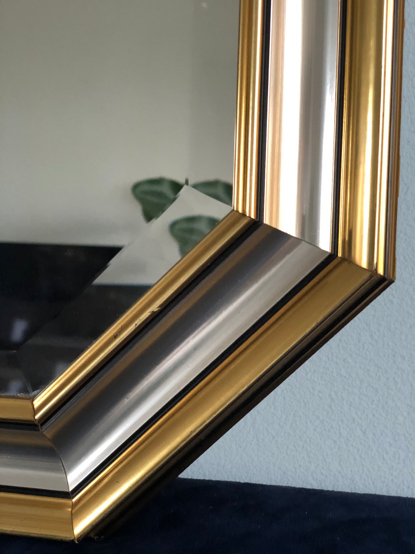 Vintage Facet-Cut Mirror In Gold And Silver 1970s