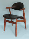 Mid Century Teak Cowhorn Chair Tijsseling 1960s