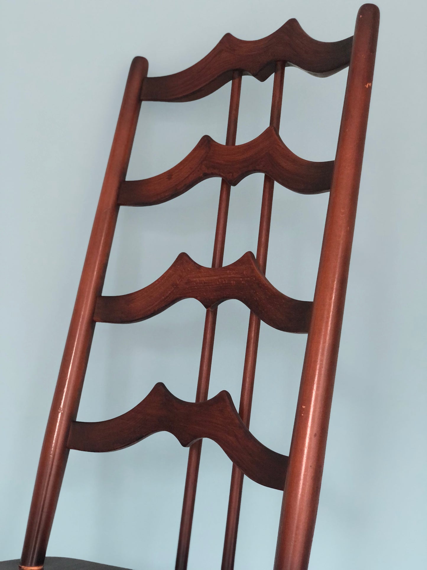 Mid Century Walnut Ladderback Dining Chairs Lucian Ercolani for Ercol England Set of 5