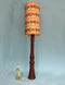 Mid Century Wooden Floor Lamp With Flower Design Lampshade