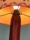 Mid Century Wooden Floor Lamp With Flower Design Lampshade