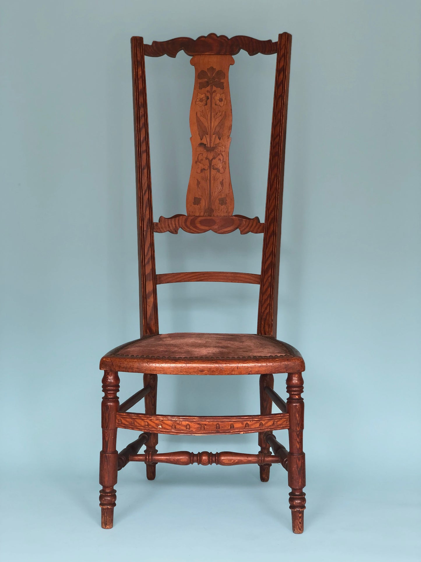 Oak Antique High Back Chair Holland 1920s