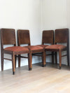 Oak Art Deco Amsterdam School Dining Chairs 1920s. Set of 4