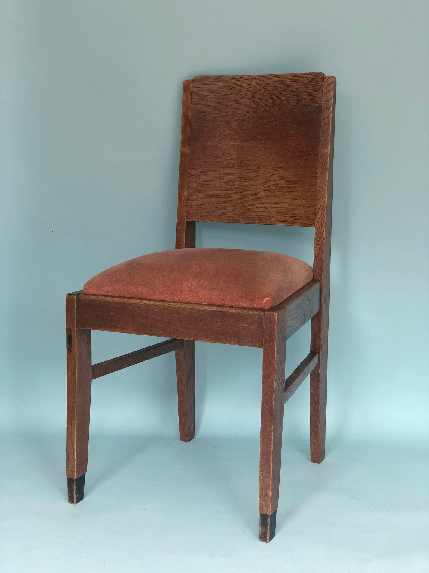 Oak Art Deco Amsterdam School Dining Chairs 1920s. Set of 4