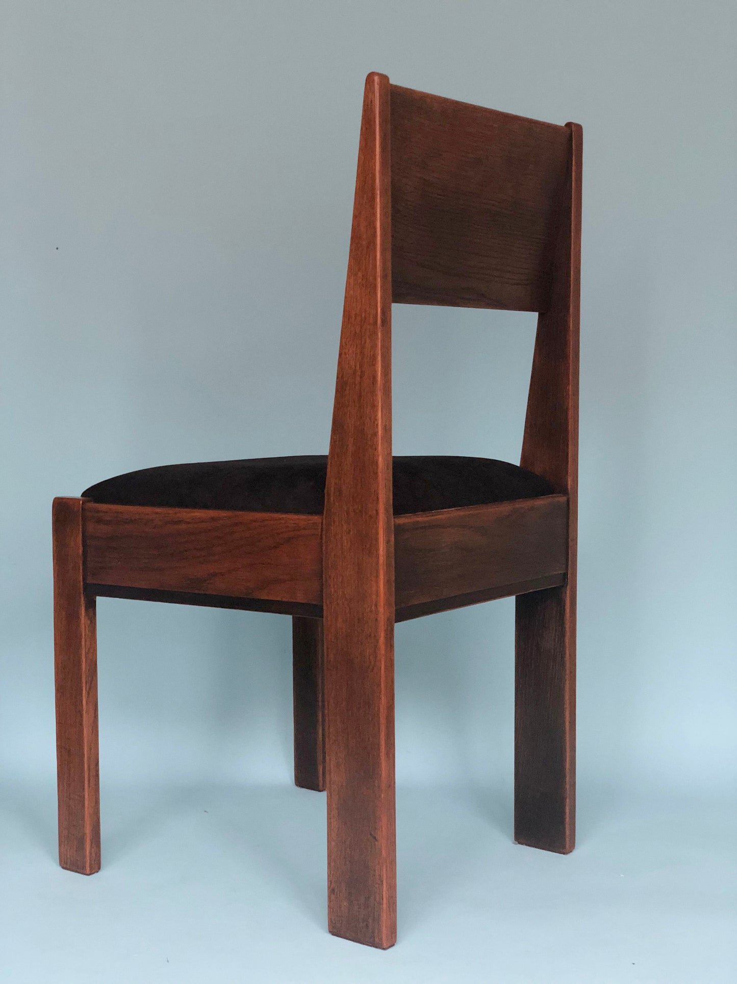 Oak Art Deco Design Chair By J.A. Muntendam For L.O.V. Oosterbeek 1920s.