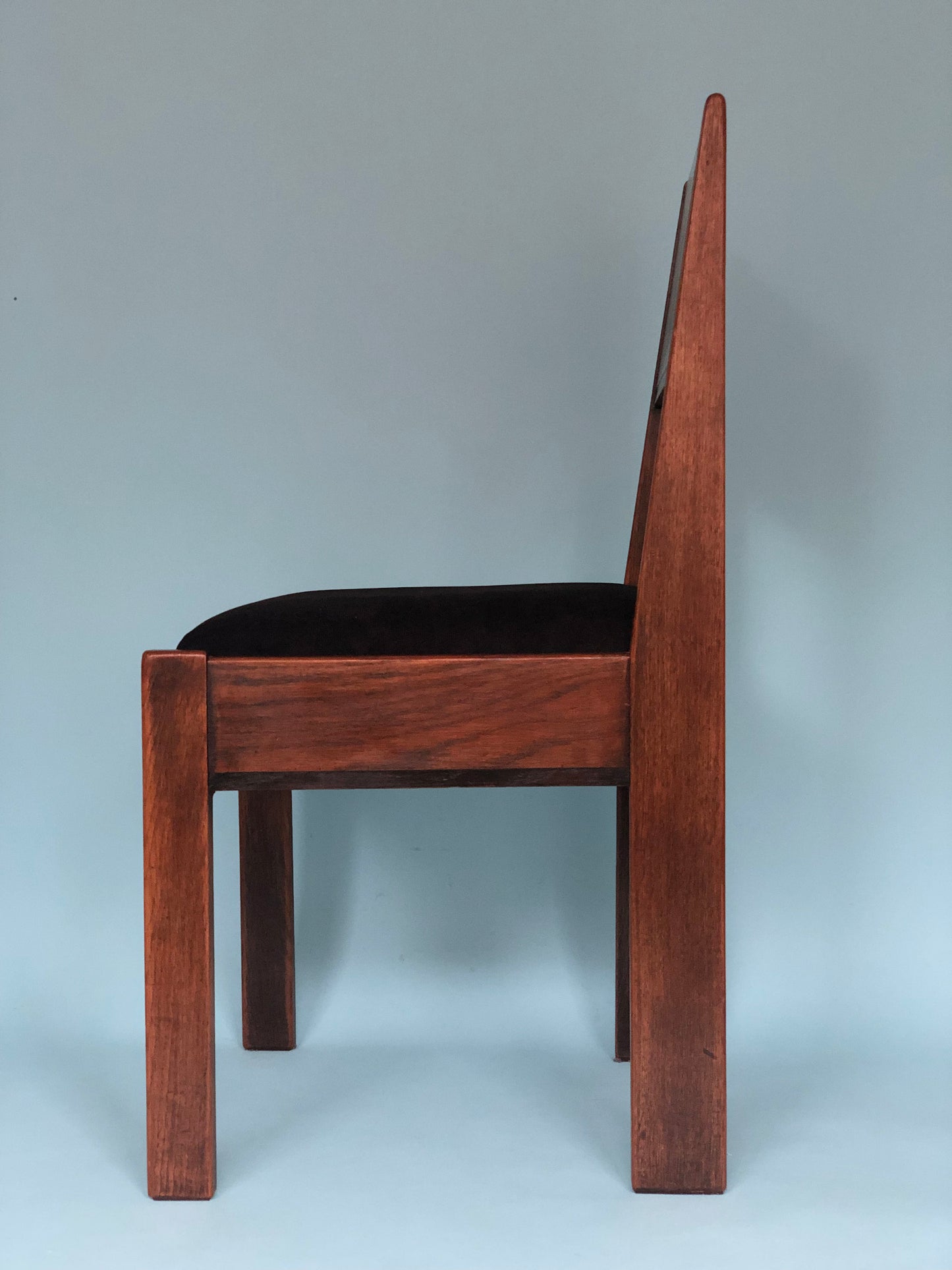 Oak Art Deco Design Chair By J.A. Muntendam For L.O.V. Oosterbeek 1920s.