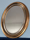 Oval Mid Century Facet-Cut Mirror In Gold And Silver