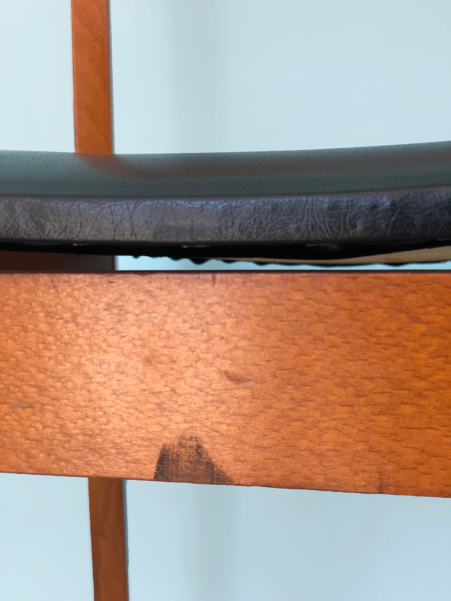 Reserved Scandinavian Vintage Dining Chairs in Teak and Skai Leather 1960s Set of 2