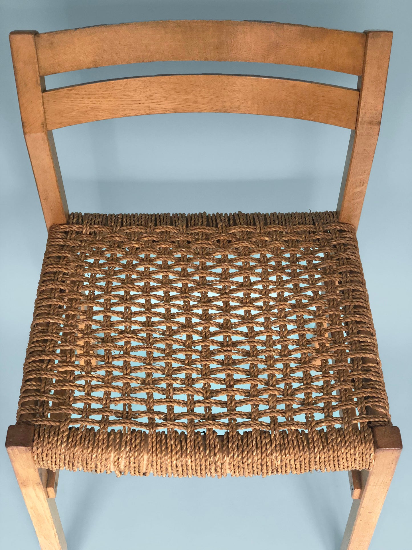 Set Of 4 J.H. Møller Oak And Danish Paper Cord Dining Chairs Model 401 1970s