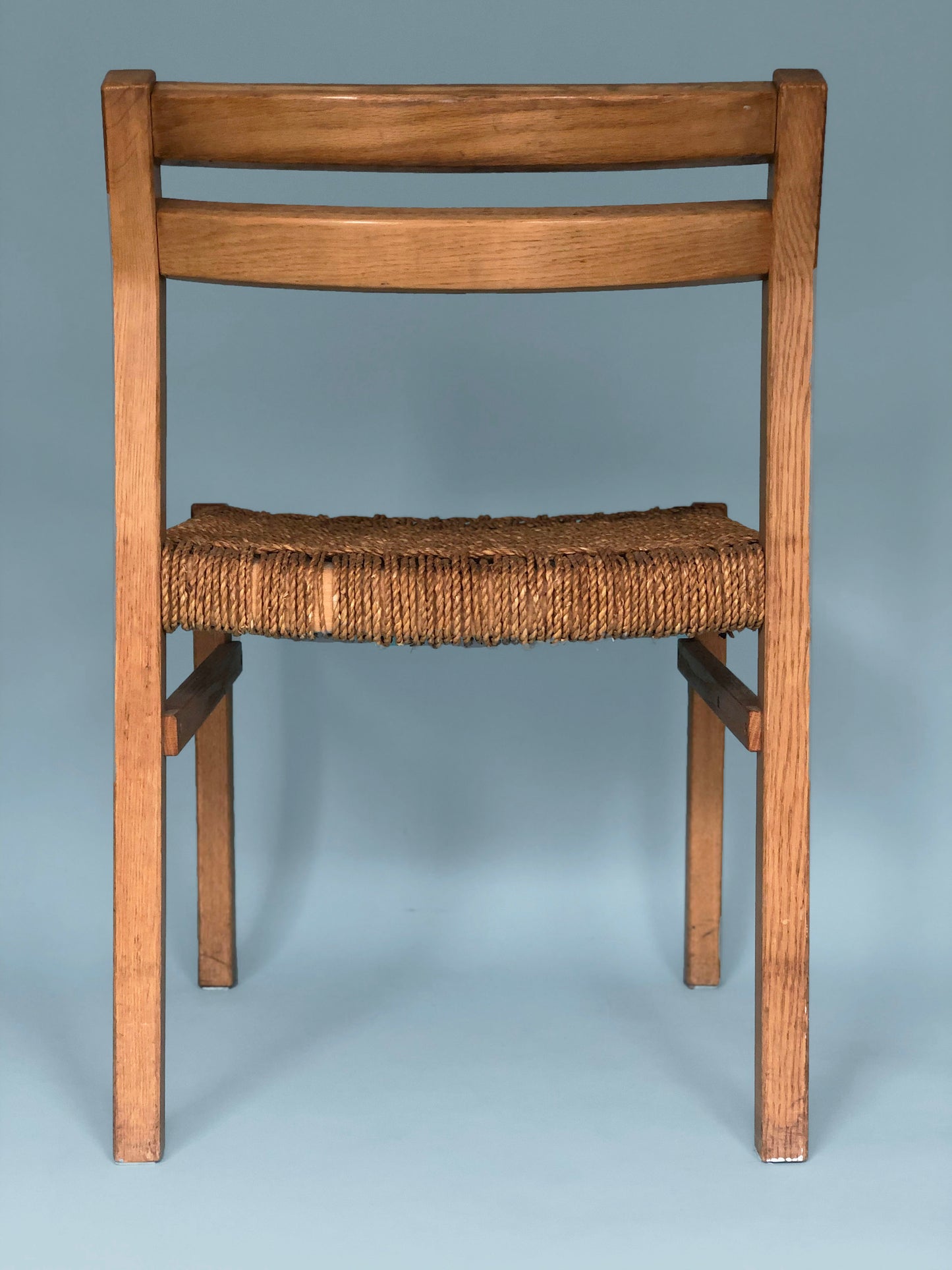 Set Of 4 J.H. Møller Oak And Danish Paper Cord Dining Chairs Model 401 1970s