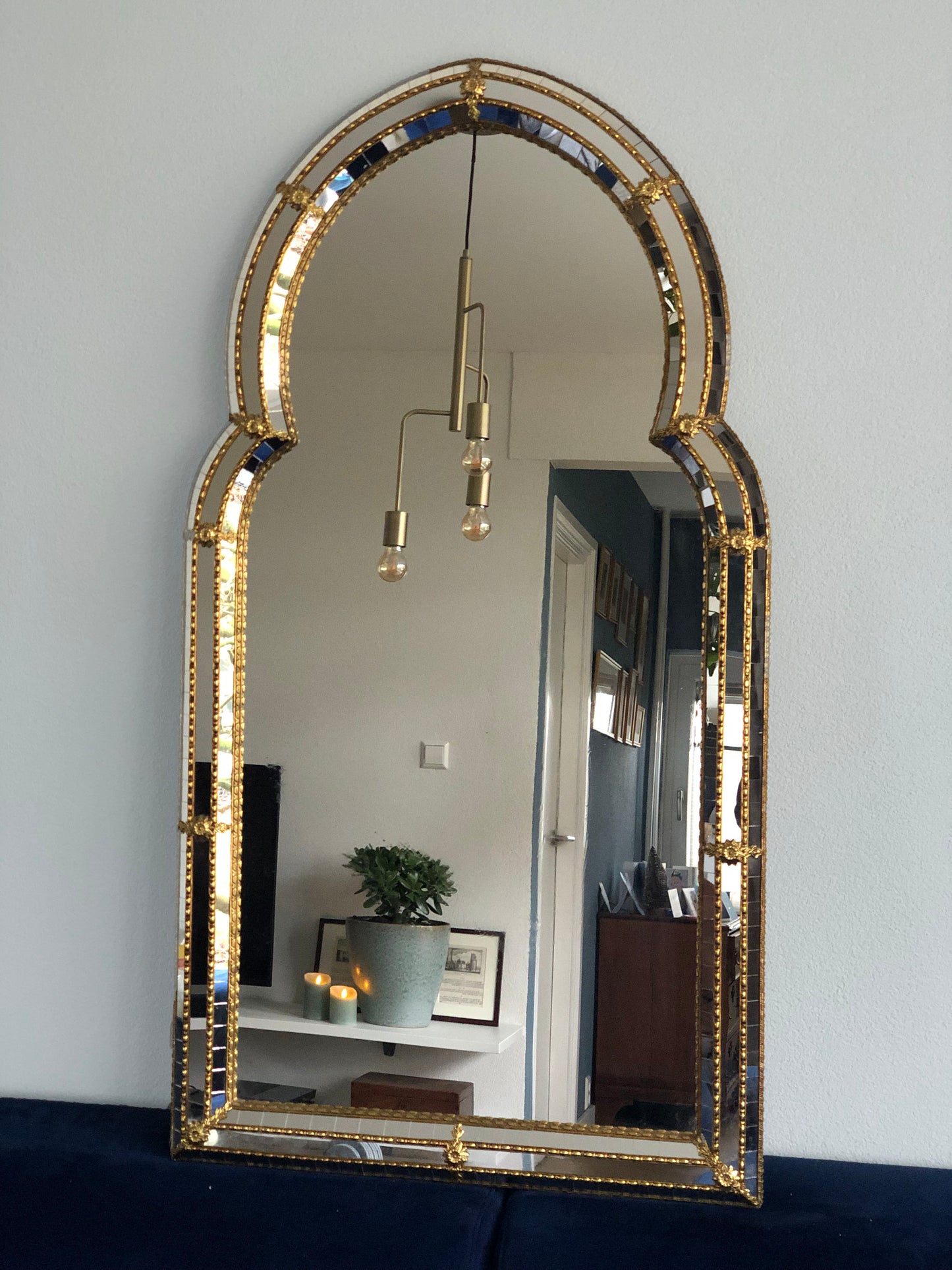 Spanish Venetian Full Length Mirror Hollywood Regency 1980s