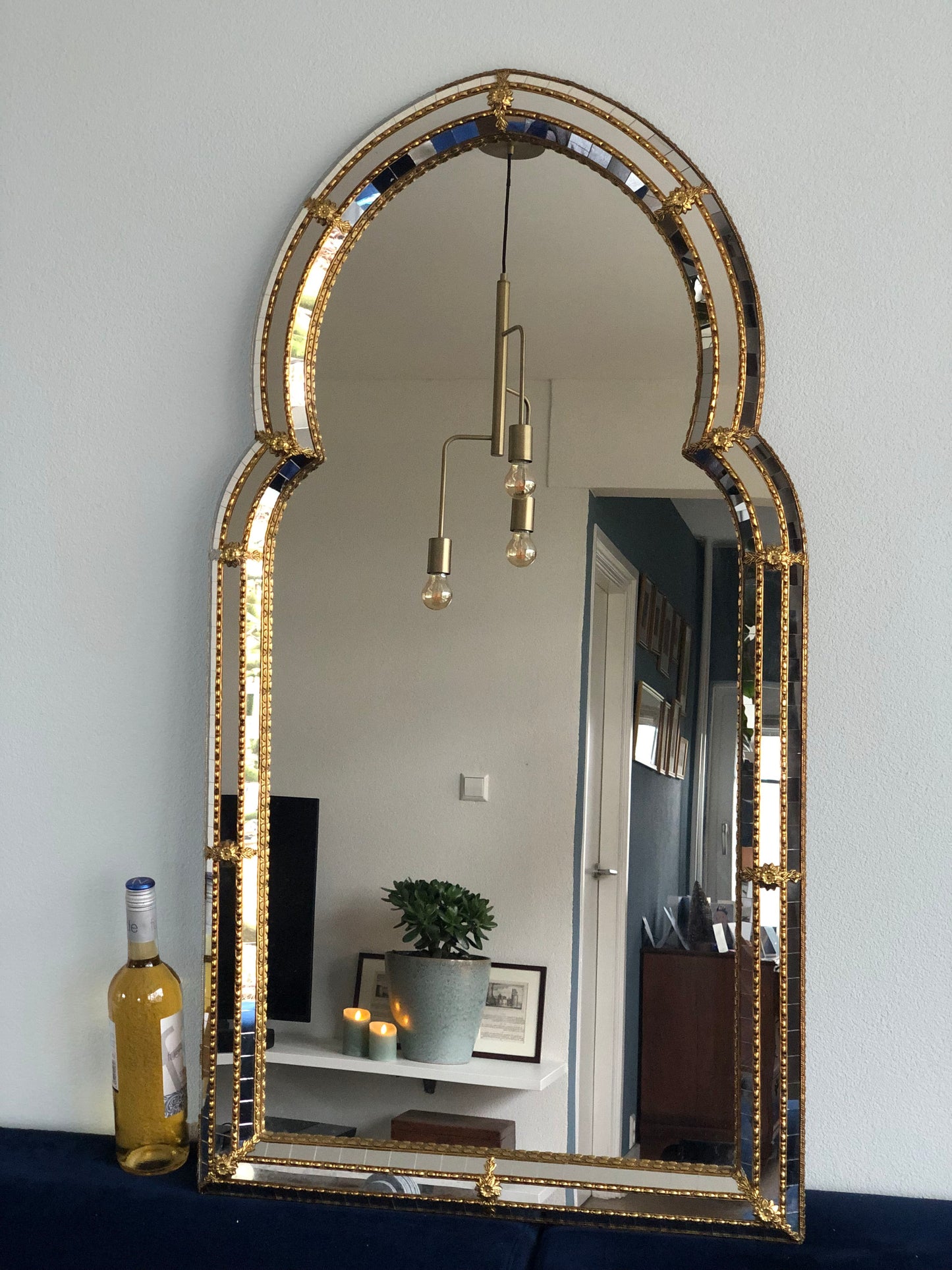 Spanish Venetian Full Length Mirror Hollywood Regency 1980s