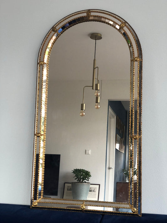 Spanish Venetian Full Length Mirror Hollywood Regency 1990s