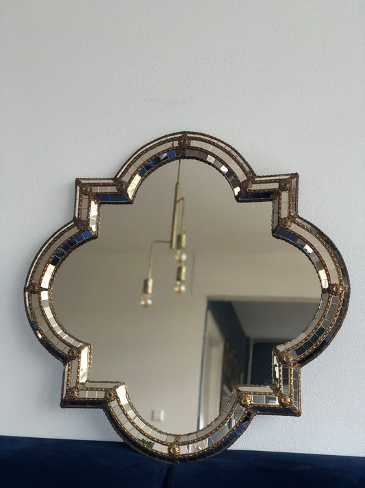 Spanish Venetian Mirror Hollywood Regency 1980s