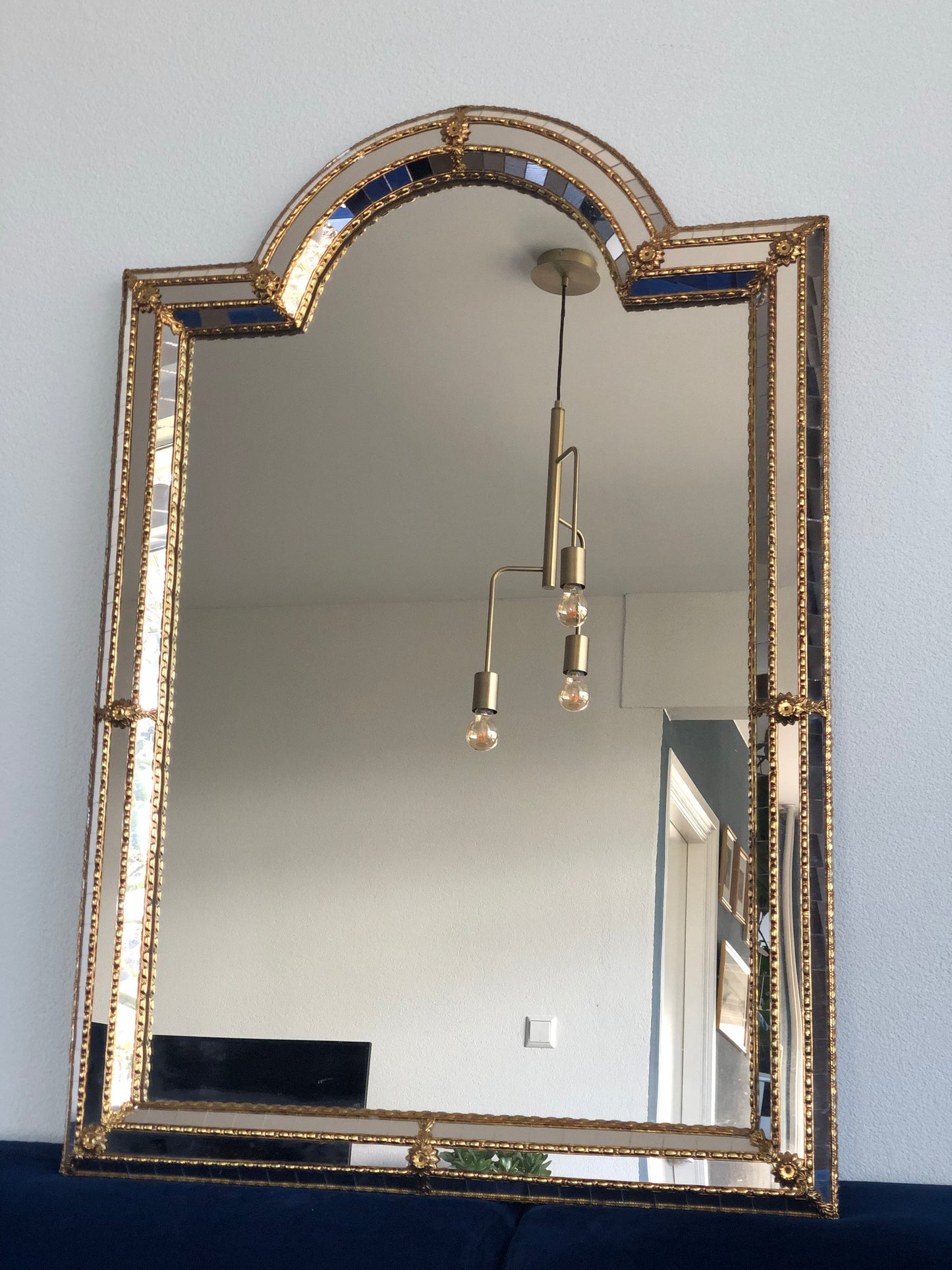 Spanish Venetian Mirror Hollywood Regency 1990s