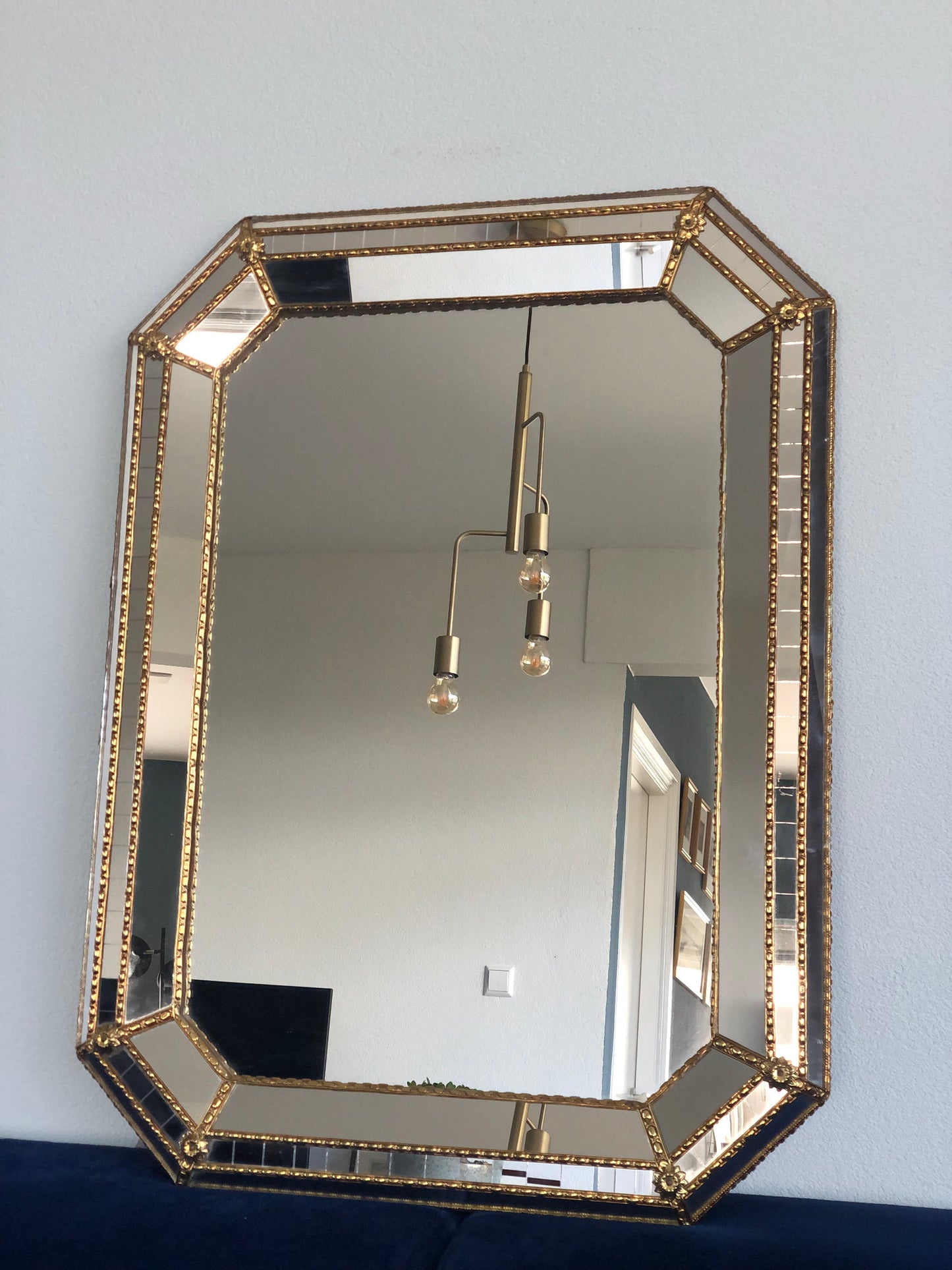 Spanish Venetian Mirror Hollywood Regency 1990s