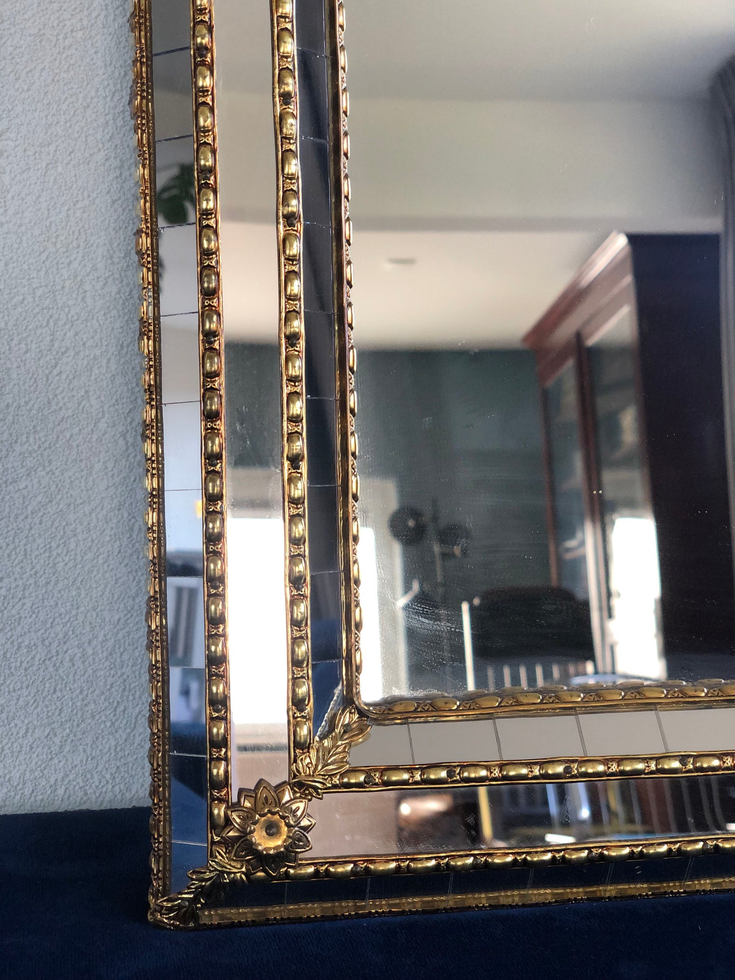 Spanish Venetian Mirror Hollywood Regency 1990s