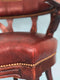 Victorian Oak Burgundy Red Leather Desk Chair