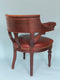 Victorian Oak Burgundy Red Leather Desk Chair