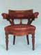 Victorian Oak Burgundy Red Leather Desk Chair