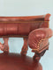 Victorian Oak Burgundy Red Leather Desk Chair