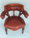 Victorian Oak Burgundy Red Leather Desk Chair